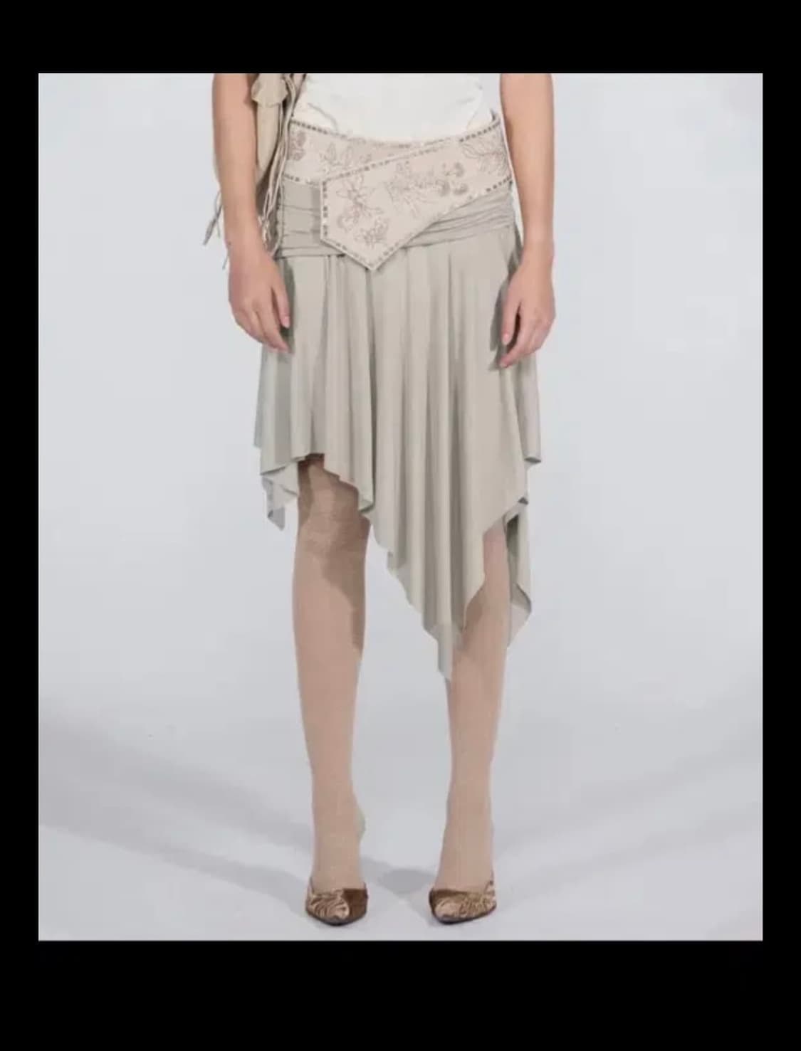 Beaded Jersey Skirt Raw 상품이미지1