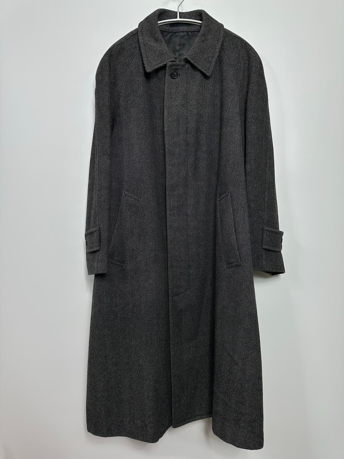 뉴요커 레전드 재팬 헤링본 발마칸 울 롱코트 상품이미지1