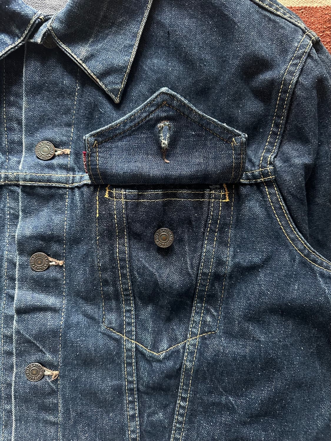 60s USA 빈티지 리바이스 557XX 초기형 데님 자켓 상품이미지3