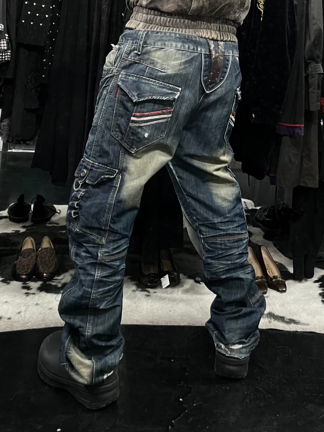 Y.B.R. Yibangren 카고 데님 팬츠 상품이미지1