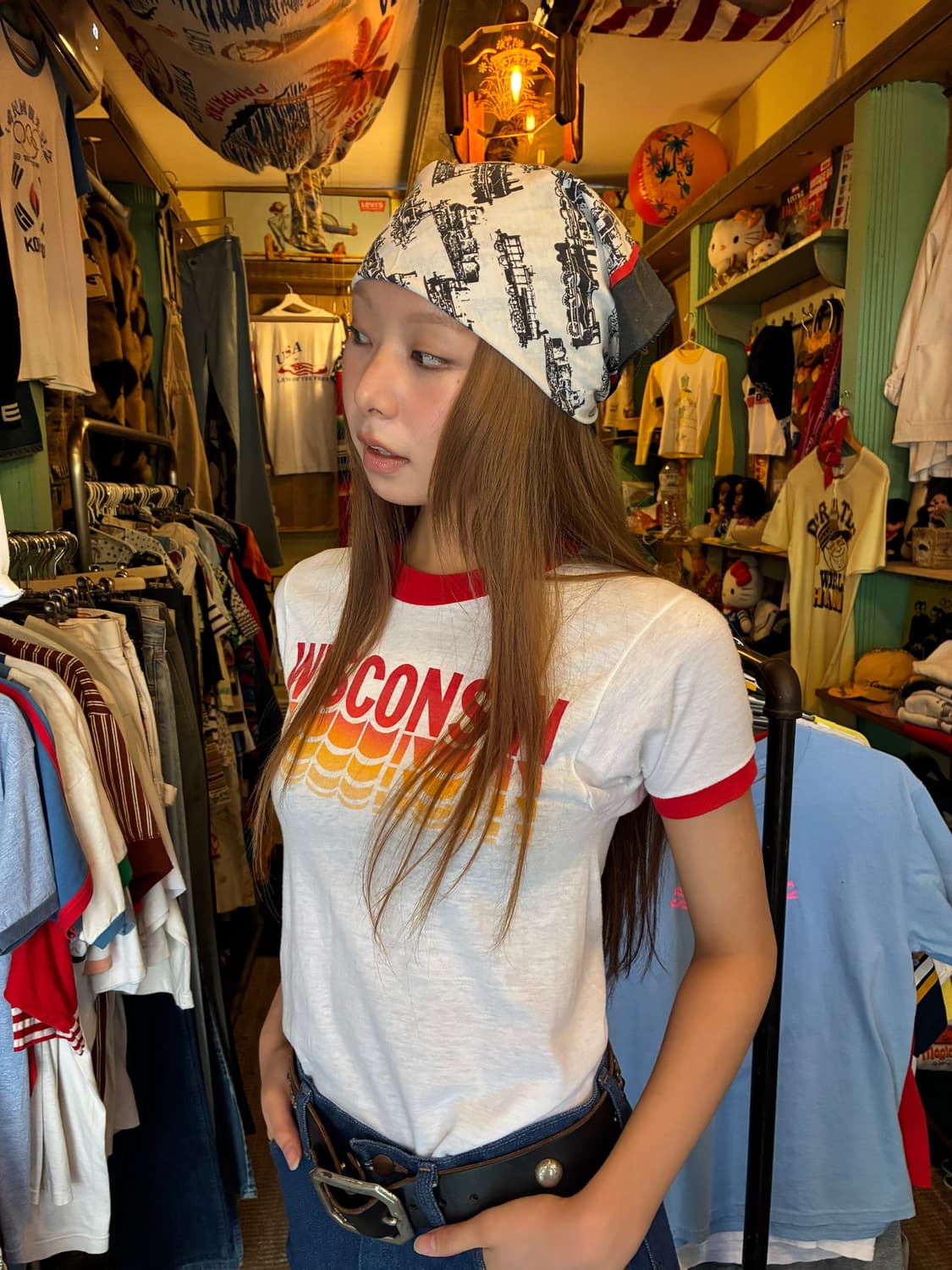 80’s Wisconsin Ringer Tee Made In USA 상품이미지8