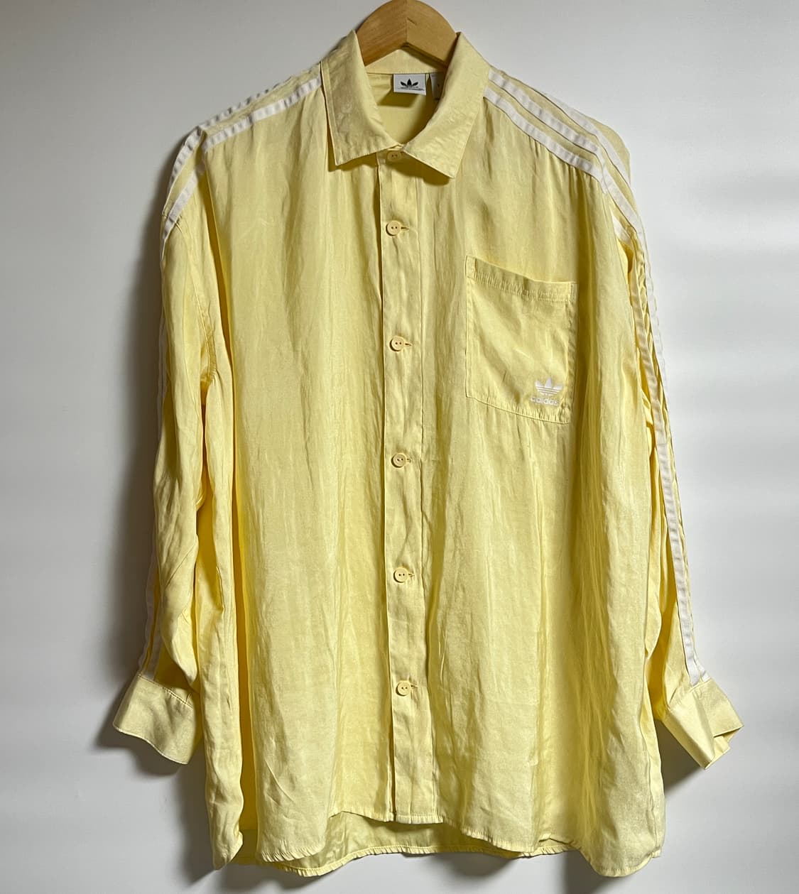 아디다스 세틴 버튼 업 셔츠 블라우스 S 상품이미지1