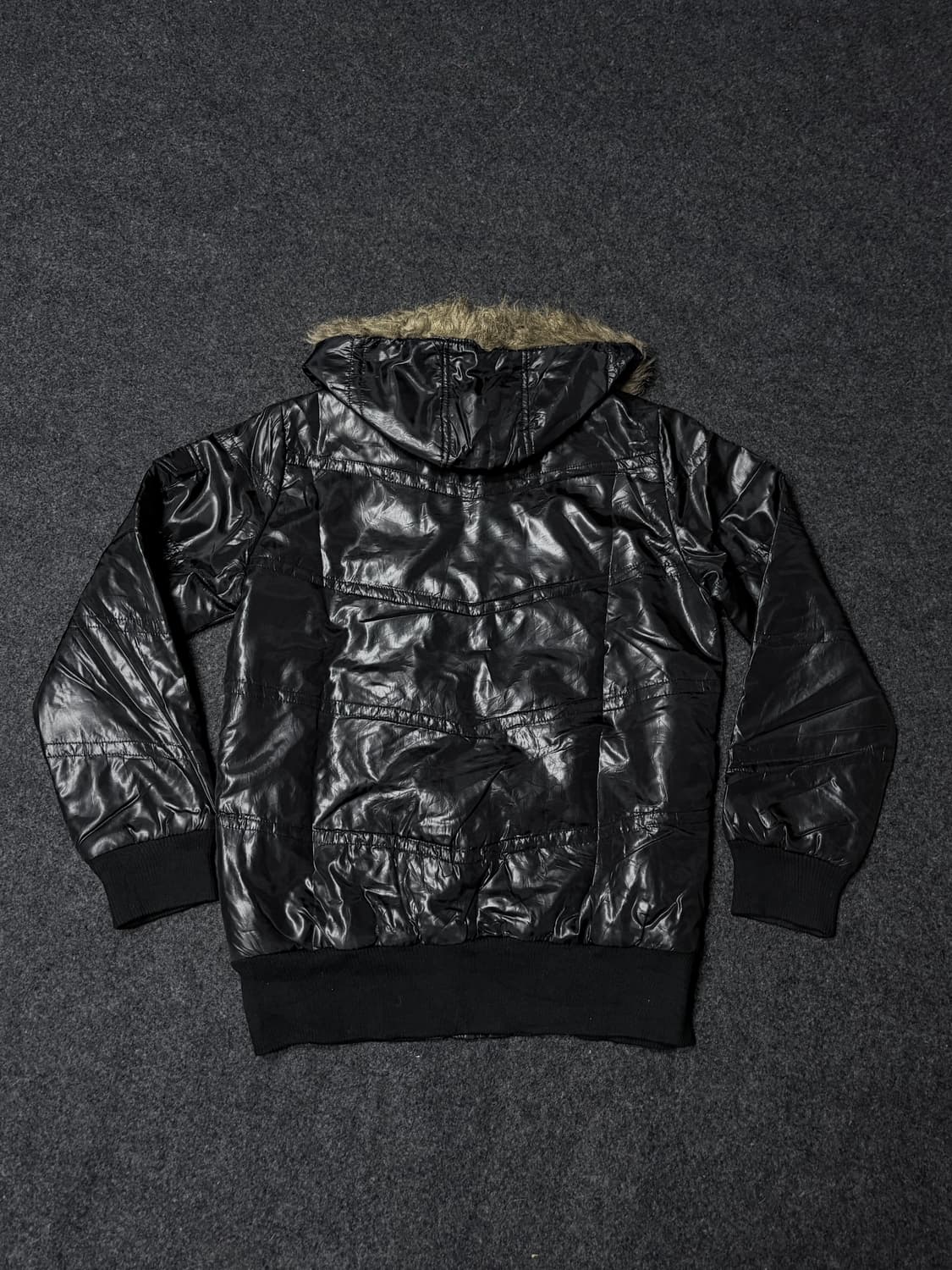 Vintage 00's v-kei Y2k Punk fur hood 상품이미지3