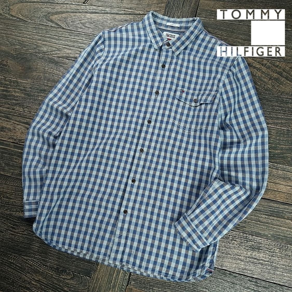 [타미힐피거] 로고 자수 체크 셔츠 M19773 상품이미지1