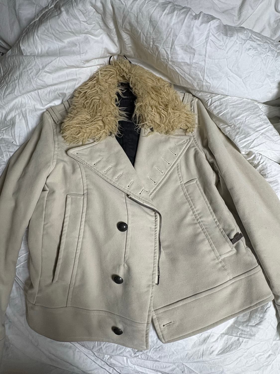 Id Vintage 아이보리 무스탕 상품이미지2