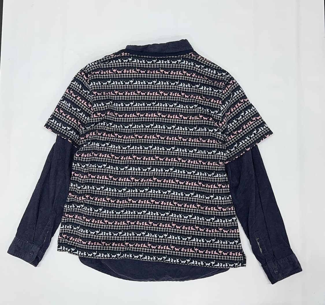 🩶하구미의 에스닉 패턴 코디세트🩶 셔츠 코듀로이 반팔티셔츠 괴짜 상품이미지3