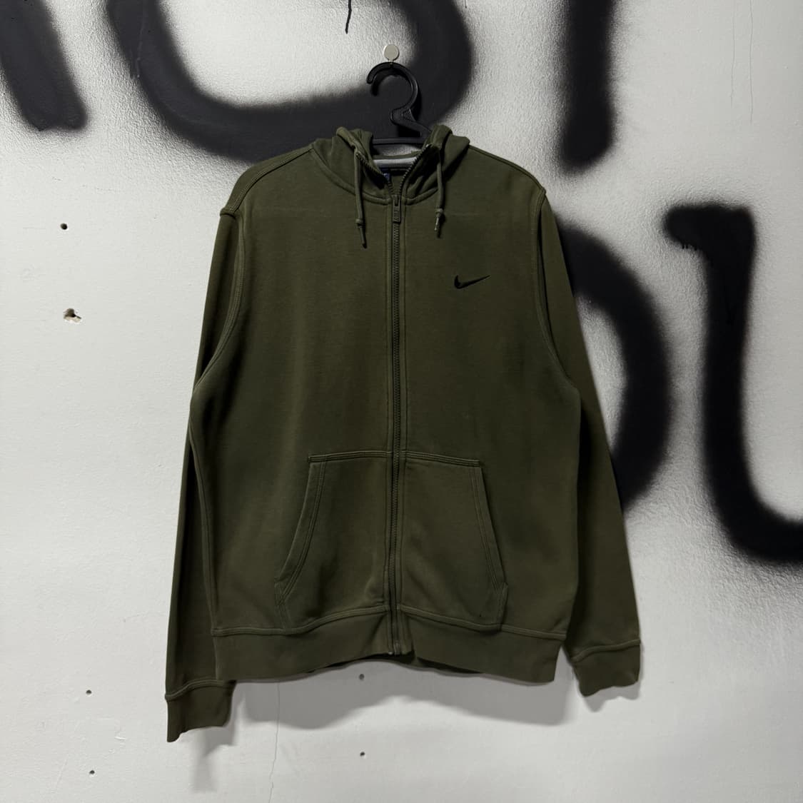 나이키 스몰 스우시 하이넥 집업 후디 카키 상품이미지1