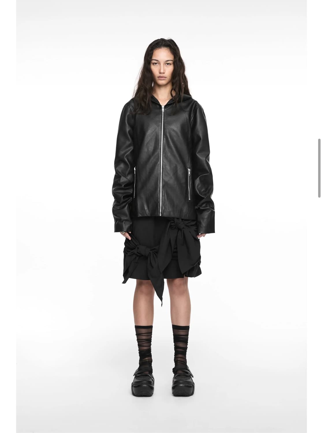 나체 hoodie leather jacket black  상품이미지1