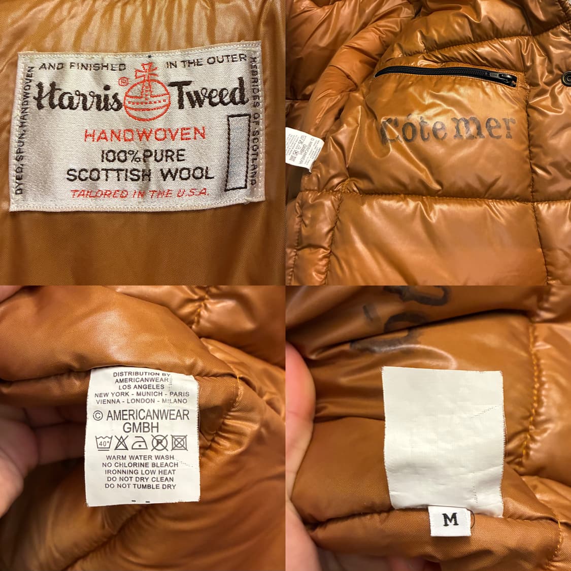 (S~M)USA 해리스트위드 x Cote mer 울 레더 다운 베스트 상품이미지10