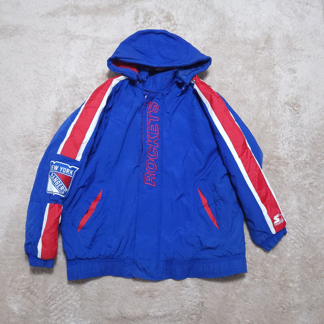 캔자스 제이호크스 스타터 빈티지 90년대 패딩 풀집업 xl  상품이미지1