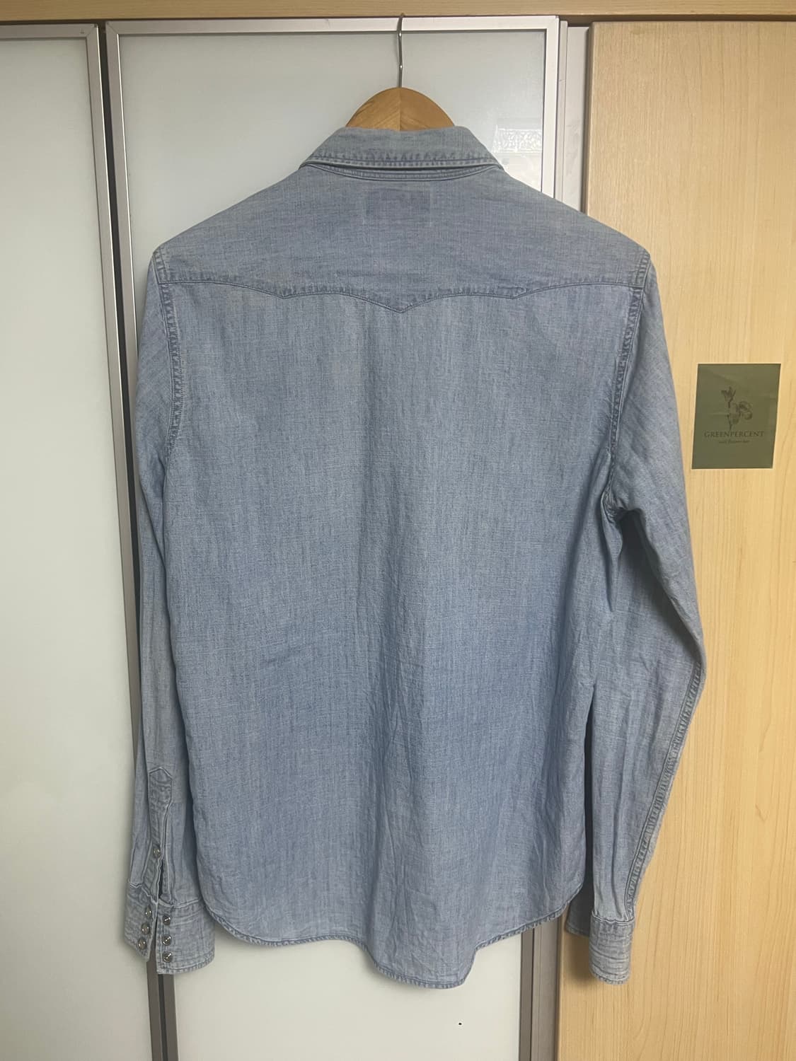 RRL 슬림 샴브레이 웨스턴셔츠 상품이미지3