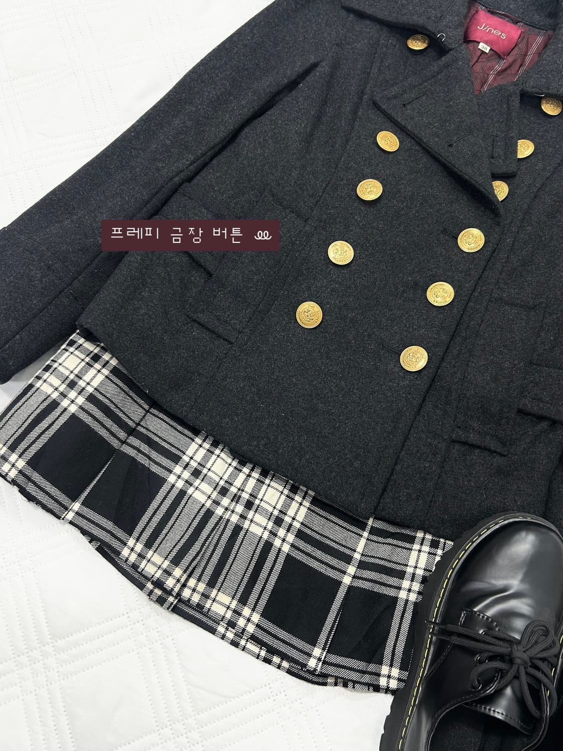 ꒰ঌ 니혼진 너드걸 차콜 숏 코트 ໒꒱ 상품이미지3