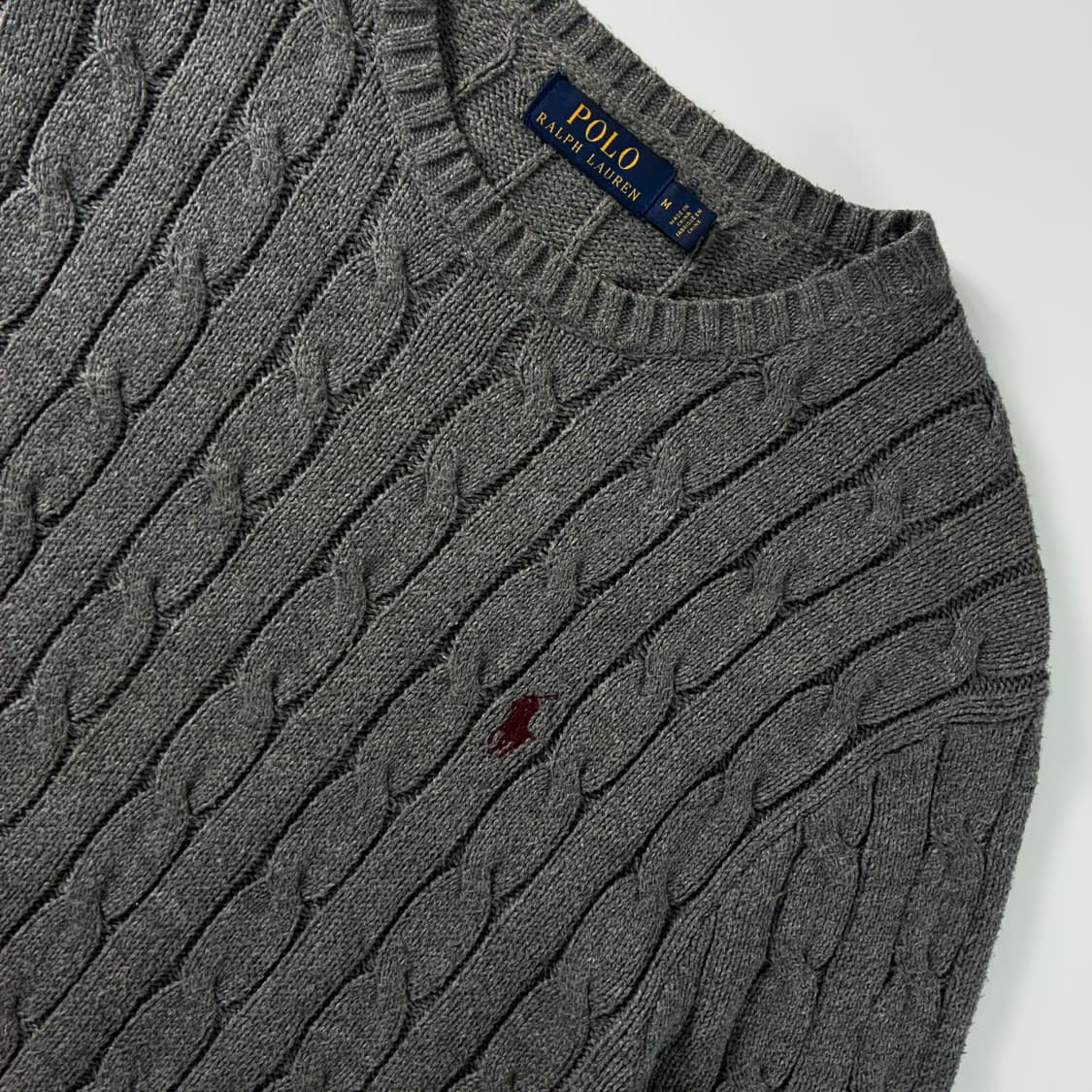 Polo 폴로 랄프로렌 신형 멜란제 그레에 케이블 니트 상품이미지3