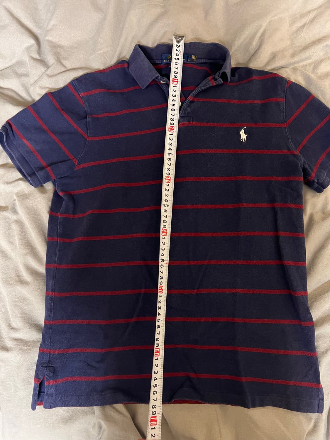 폴로 랄프로렌 줄무늬 반팔 카라티 M 상품이미지8
