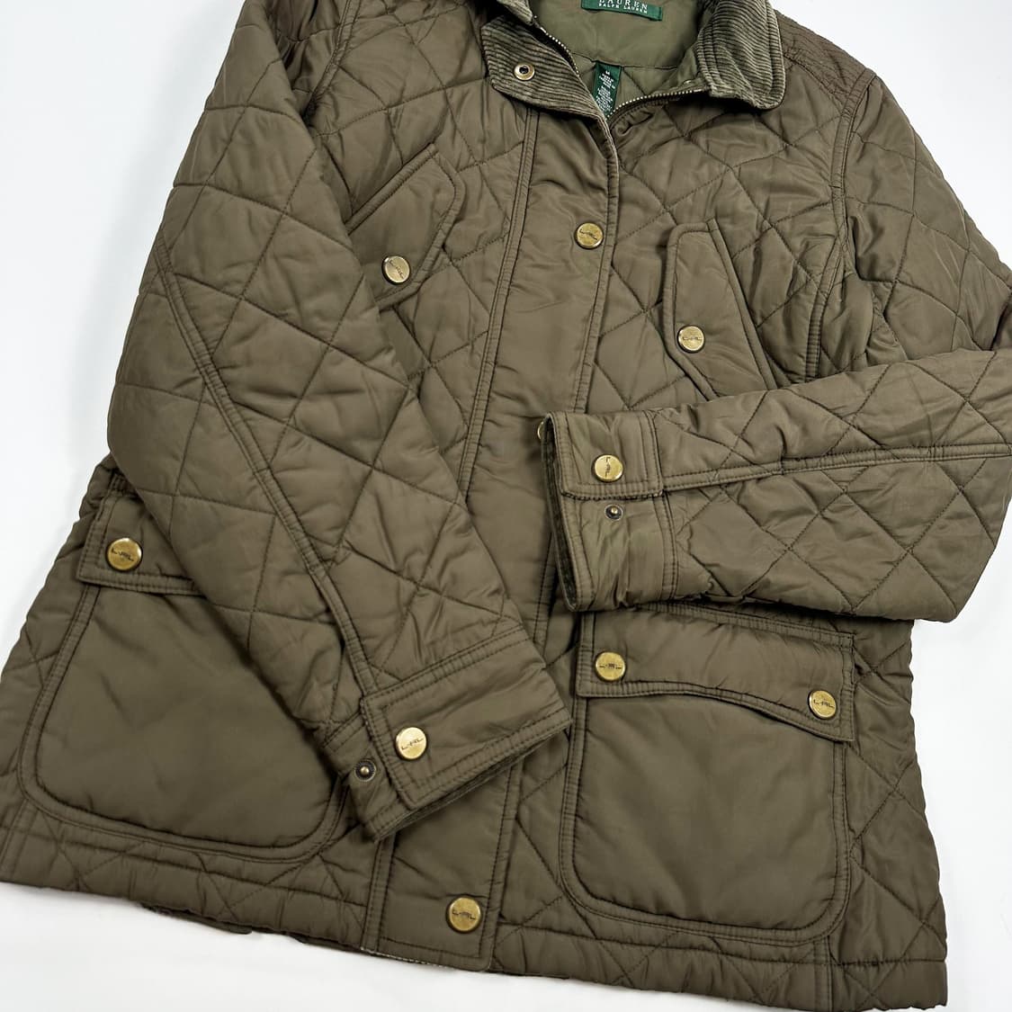 폴로 랄프로렌 클래식 여성 퀼팅자켓 카키 여성M 상품이미지3