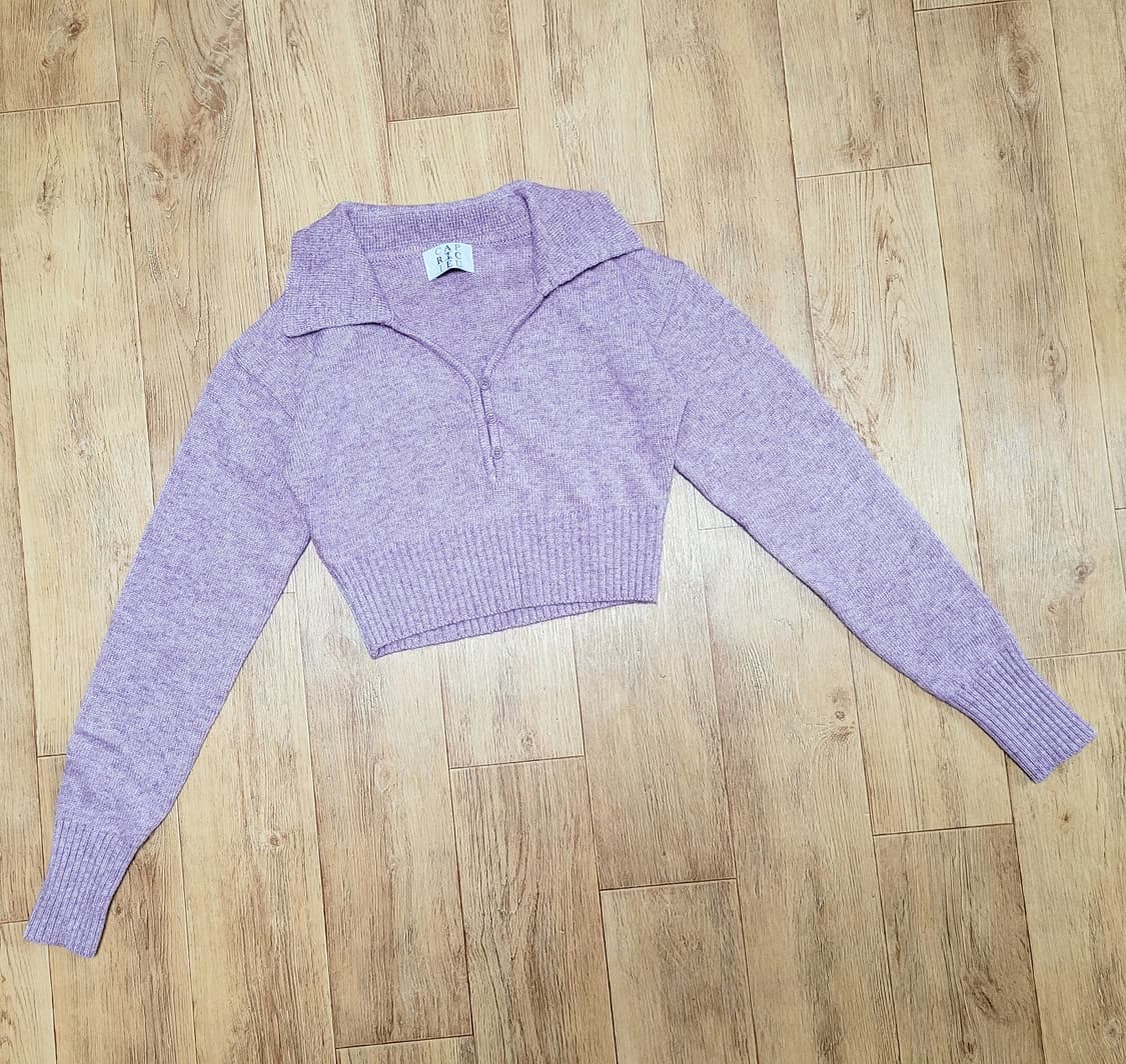 카프리슈(capricieux) 퍼플 크롭니트 55 새상품 상품이미지3