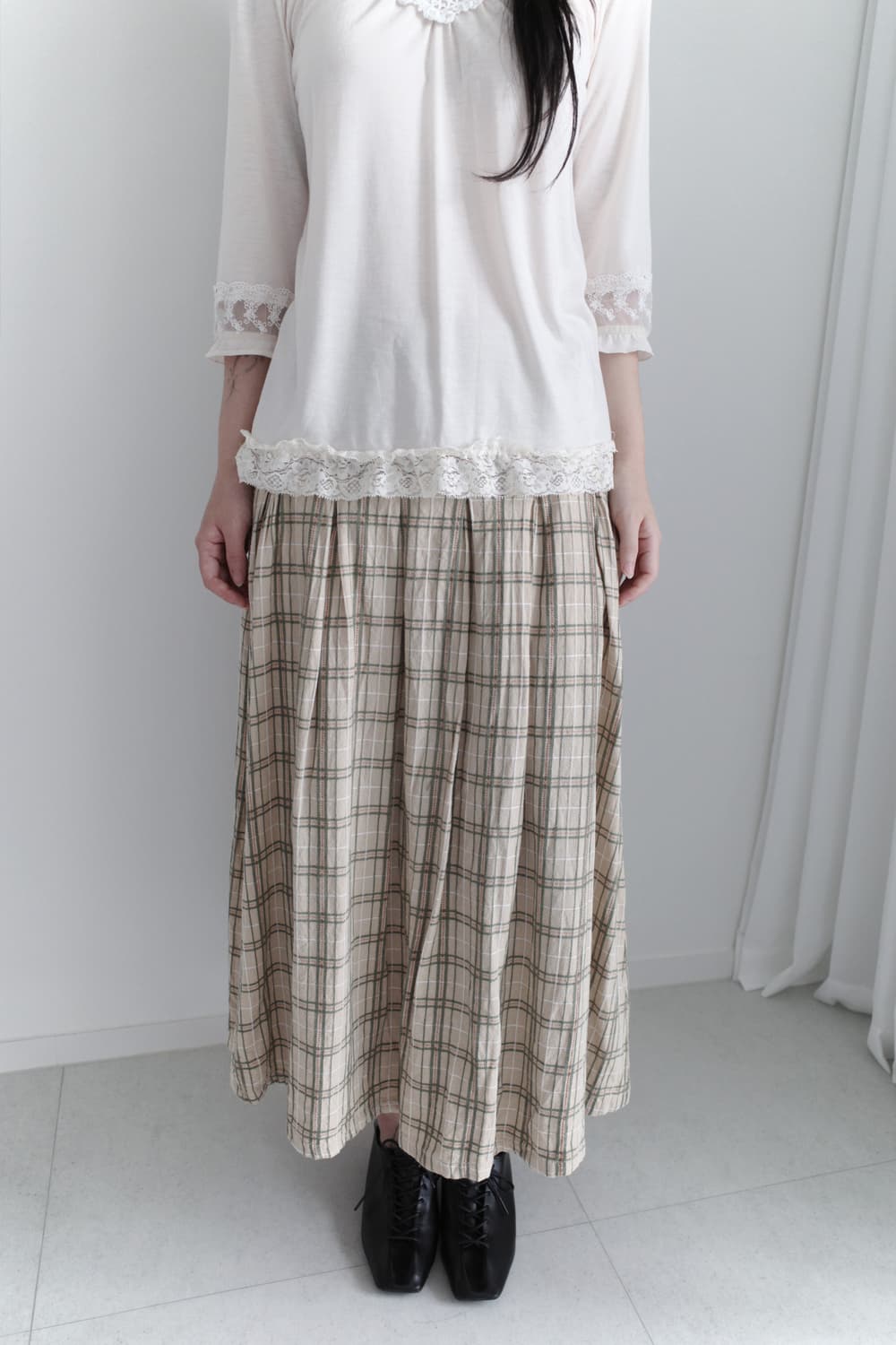 check pleats skirt 상품이미지7