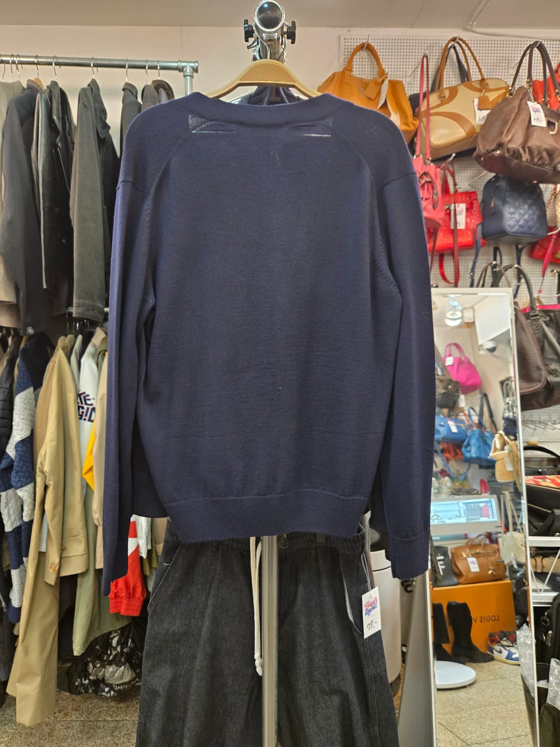 메종키츠네 폭스 헤드 패치 클래식 가디건 (네이비) 상품이미지2