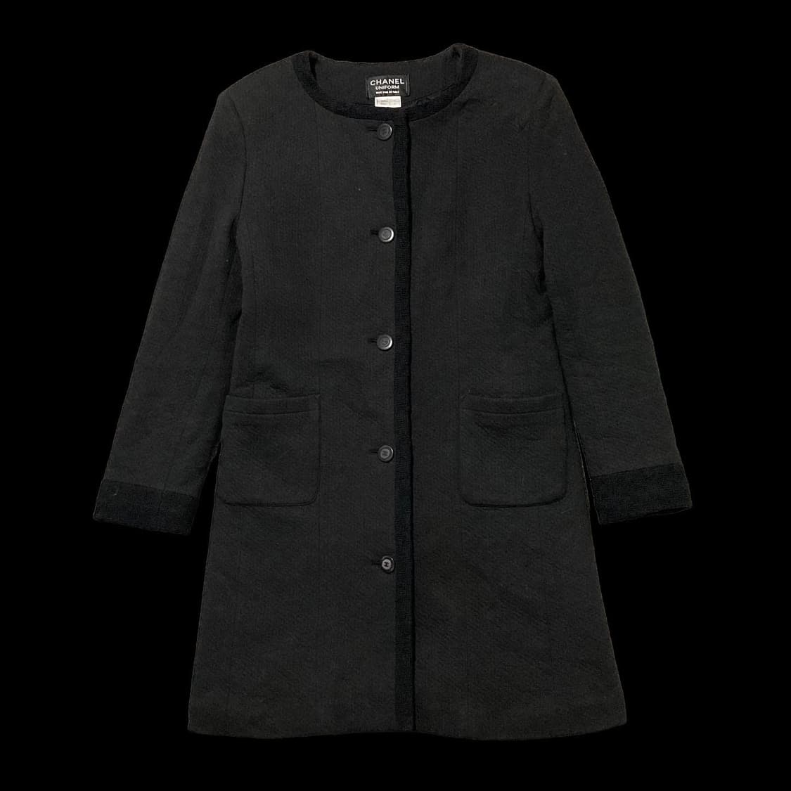 CHANEL 샤넬 논카라 블랙 코트 상품이미지1