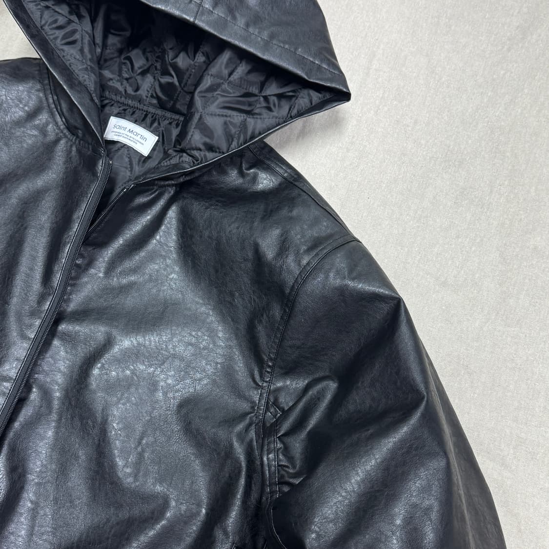 발렌맛 셔링 투웨이 레더 후드 자켓 105 상품이미지2