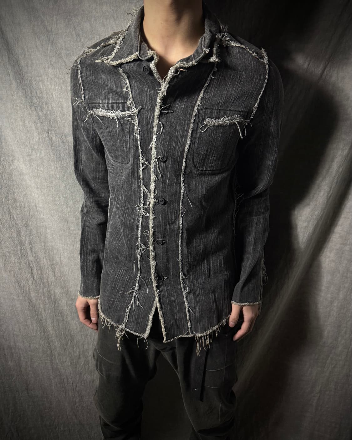 Rip Van Winkle Frayed Denim Shirt Jacket 상품이미지1