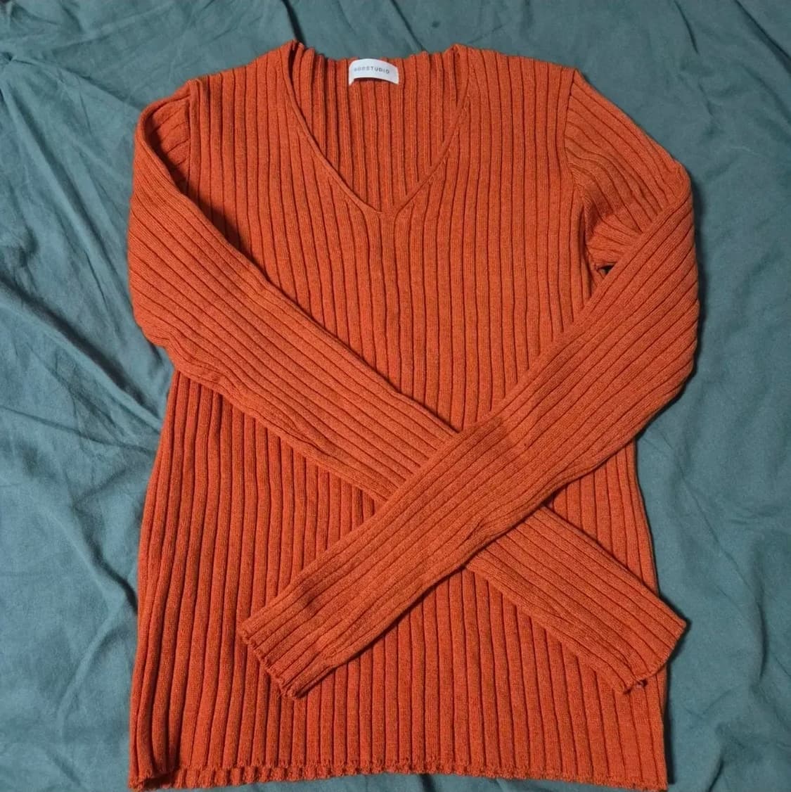 주황색 골지 니트 상품이미지4