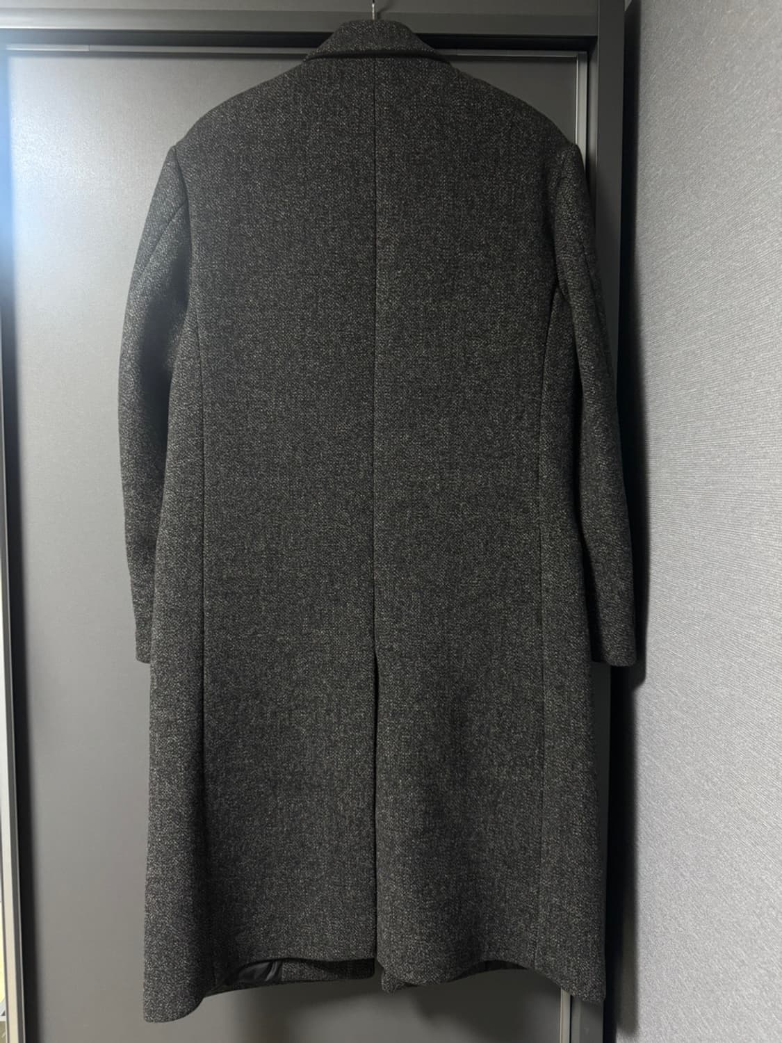 [새상품] 문선 투웨이 카라 버튼 롱코트 아스팔트 트위드 (M) 상품이미지2