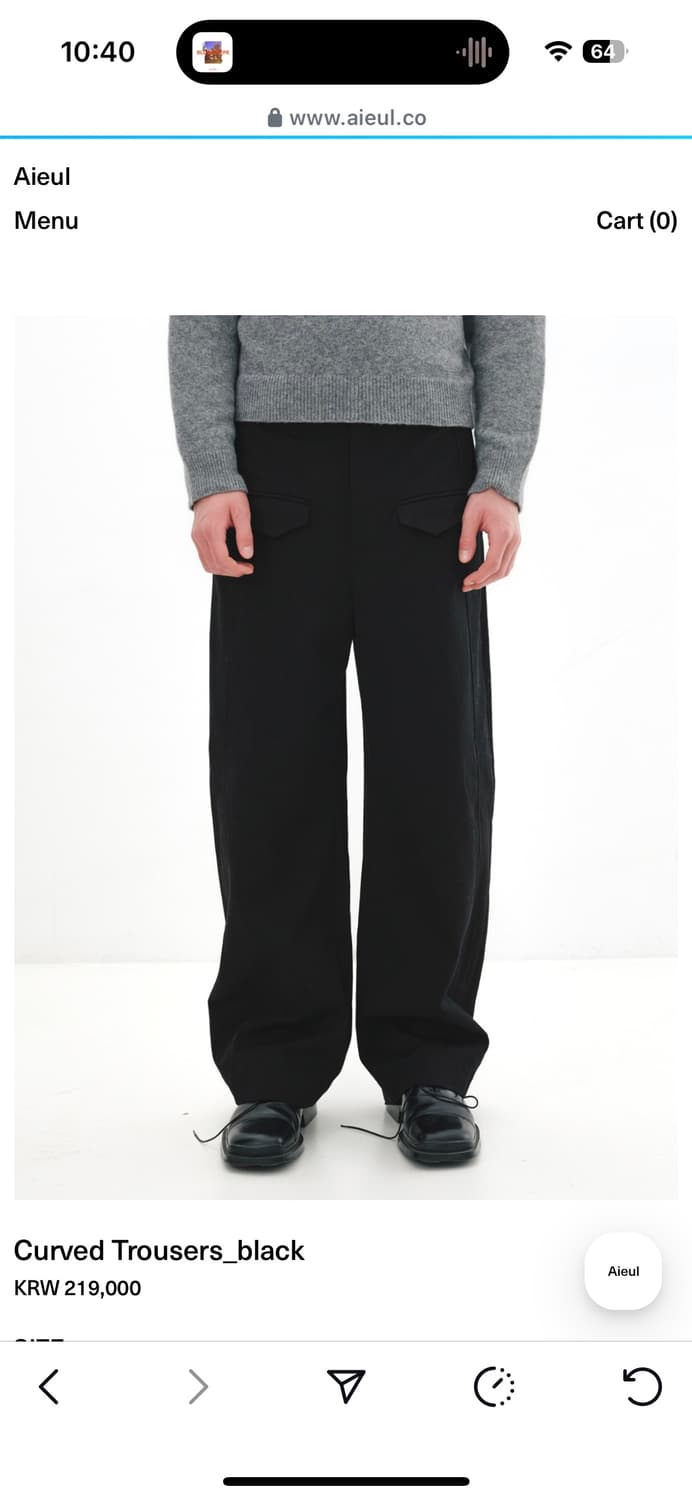 Aieul curved trousers_black 상품이미지1