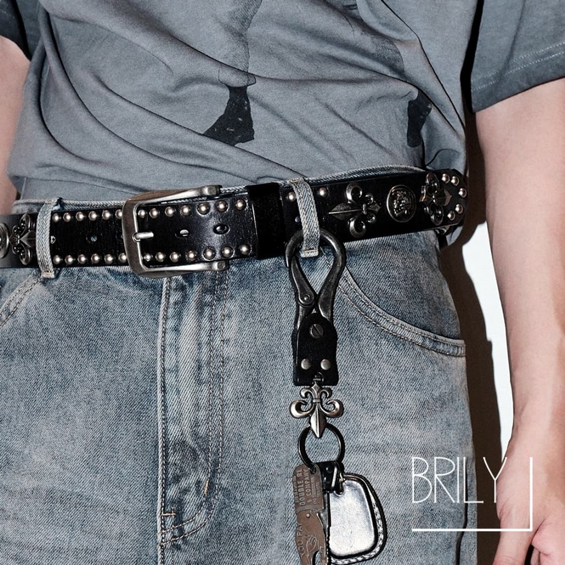 [Unisex] BUCK 크롬 디테일 후크 바지 키링 열쇠고리 블랙 상품이미지3