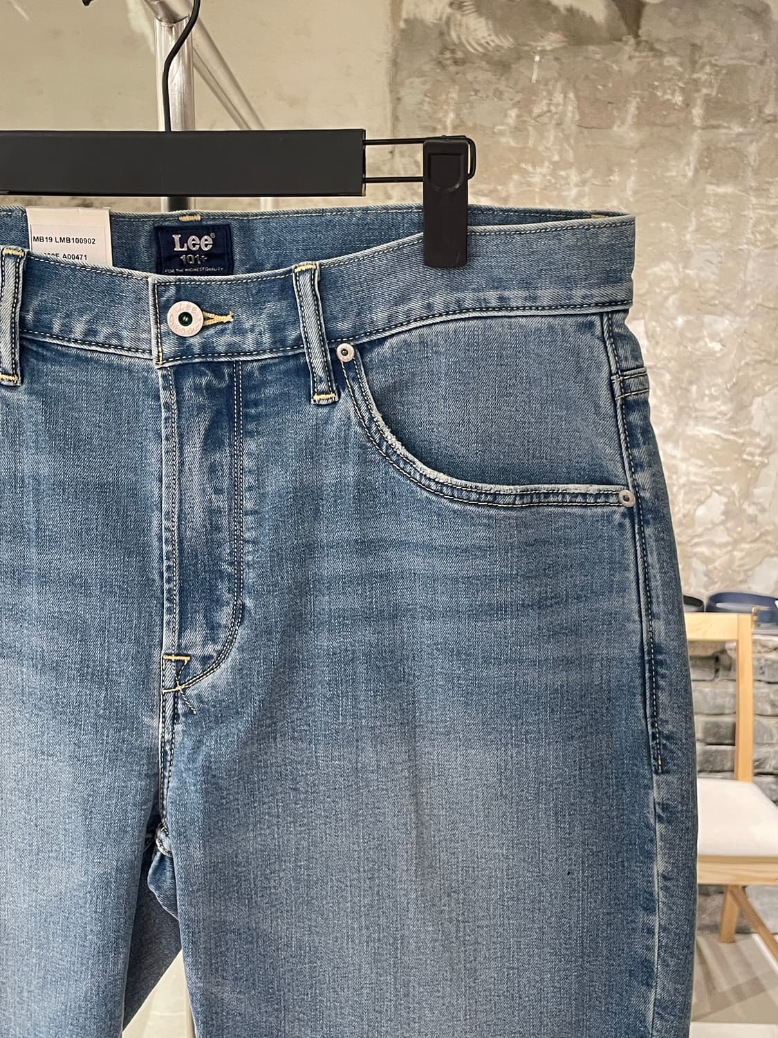 리 101+ 연청 레귤러 데님 쇼츠 상품이미지3