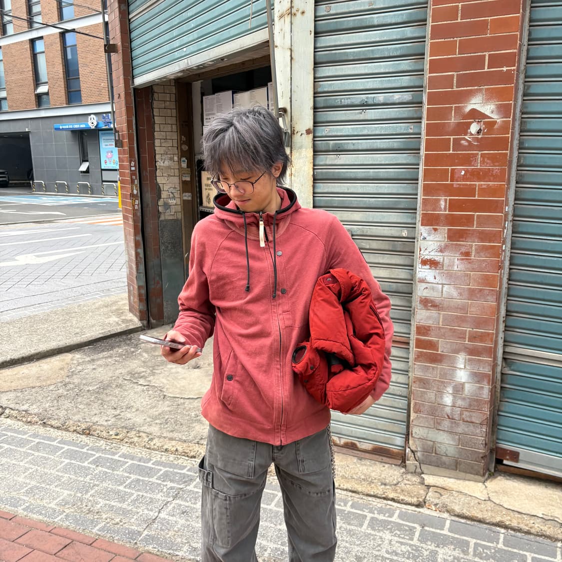 씨피컴퍼니 코랄 컬러 후드 집업 자켓 상품이미지2