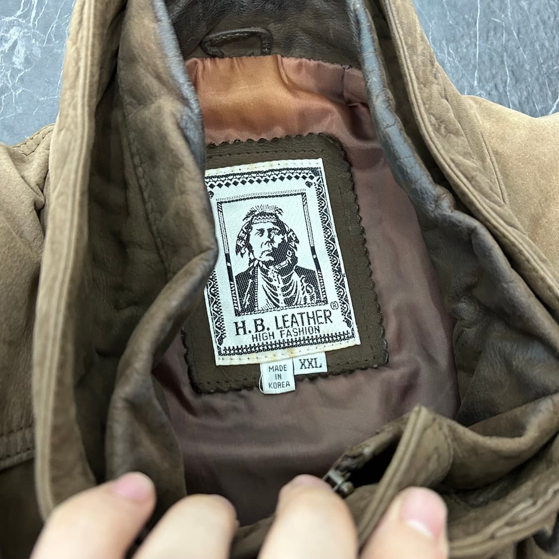 H.B Leather 90s 하이넥 소가죽 봄버 자켓 상품이미지8