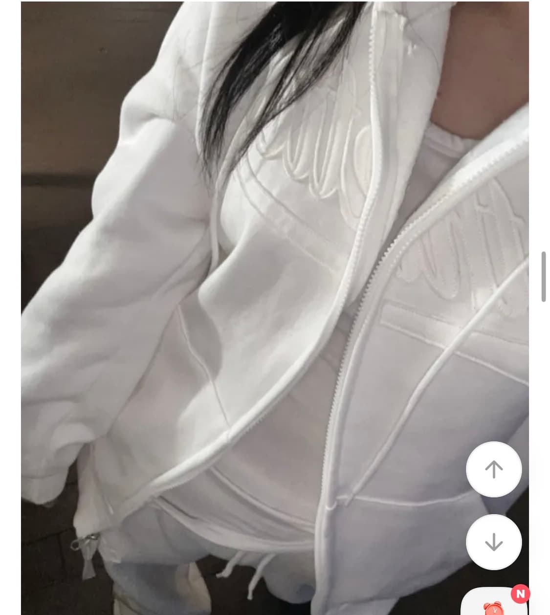 에이블리 패치 레터링 기모 후드집업 (새상품) 상품이미지2