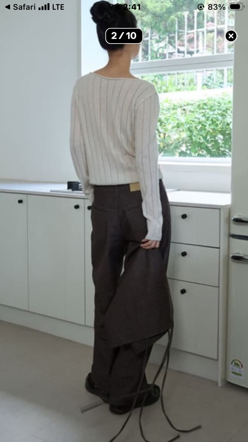 어윗 레이어드 랩 팬츠 브라운 awit 상품이미지2