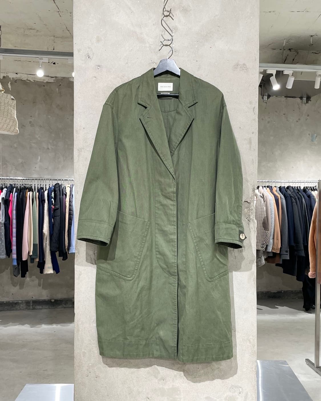 이자벨 마랑 에뚜왈 그린 히든 버튼 코튼 코트 상품이미지1