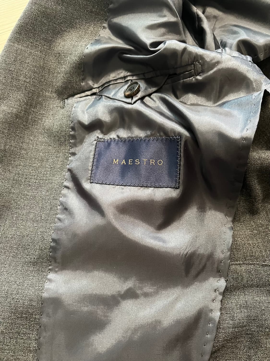 마에스트로 남성 까노니코원단 정장 세트 회색 상품이미지5