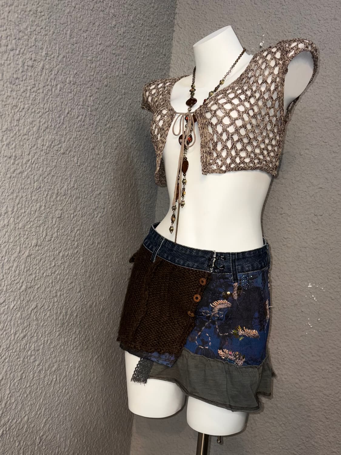 자수 데님 스커트 상품이미지3