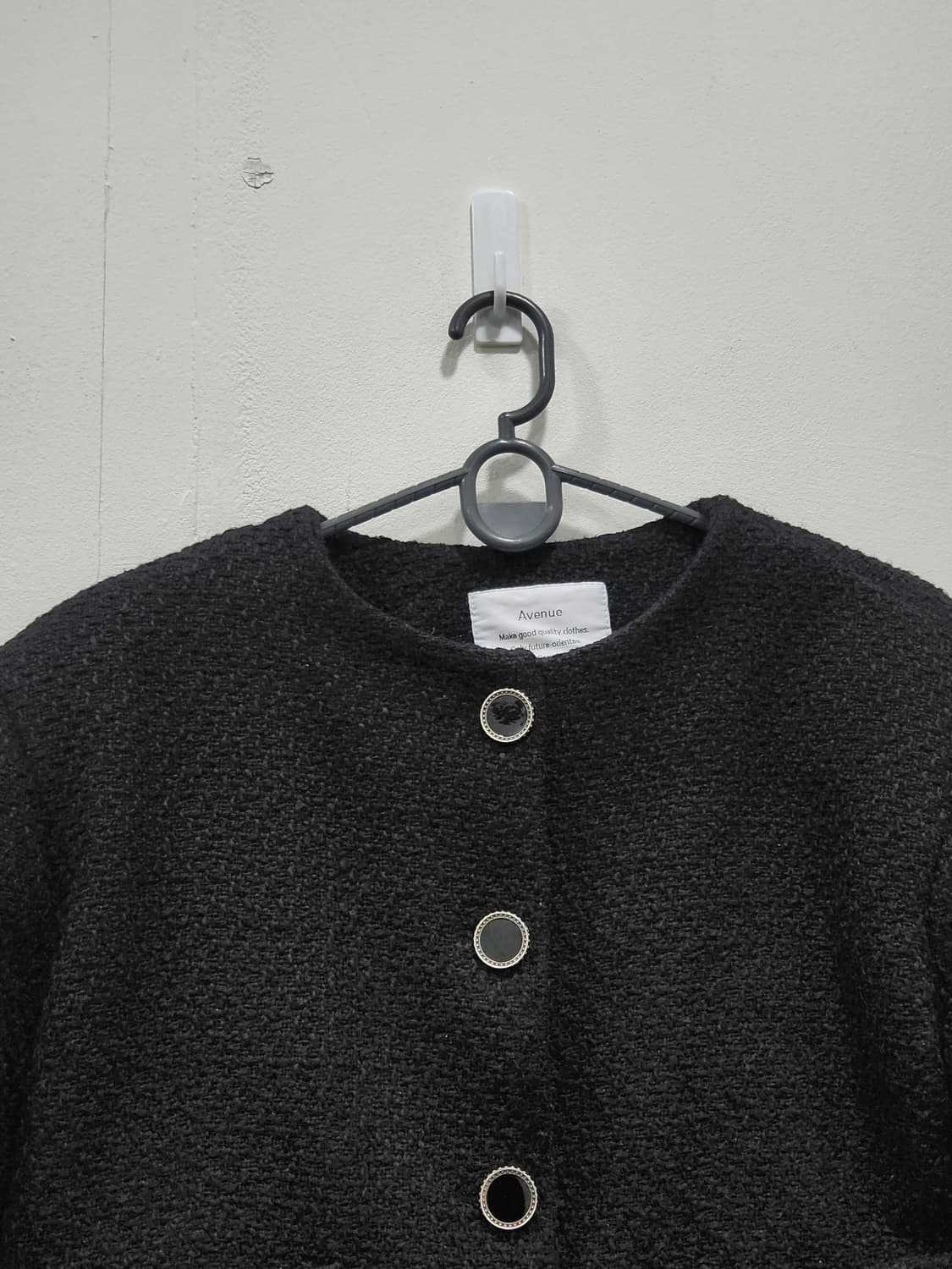 [F] 에비뉴 블랙 트위드 크롭 자켓 여성 프리사이즈 하객룩 상품이미지3