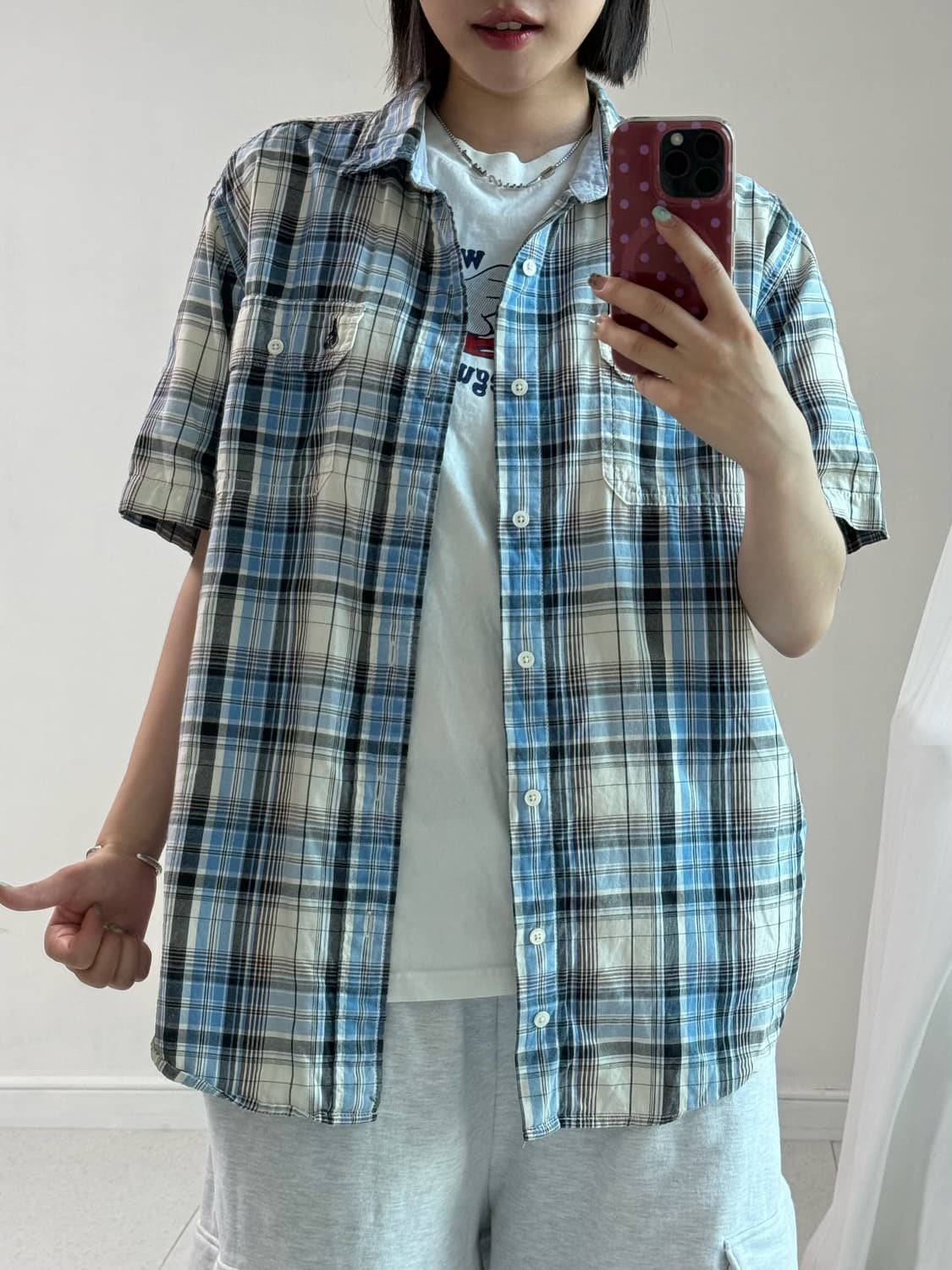 빈폴 패치 체크 반팔셔츠 상품이미지4
