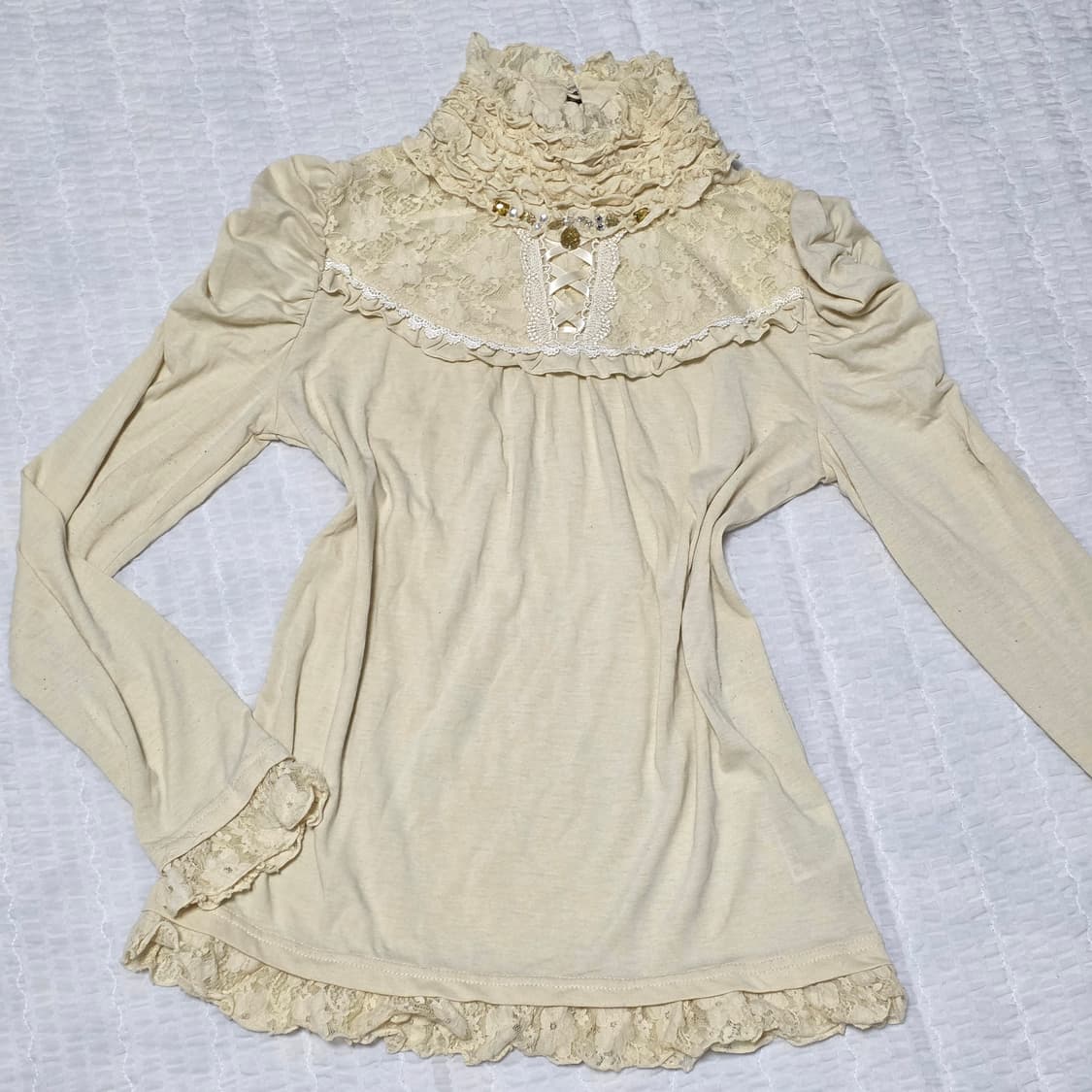 로리타st 라떼갸루 프릴 레이스 블라우스 상품이미지1