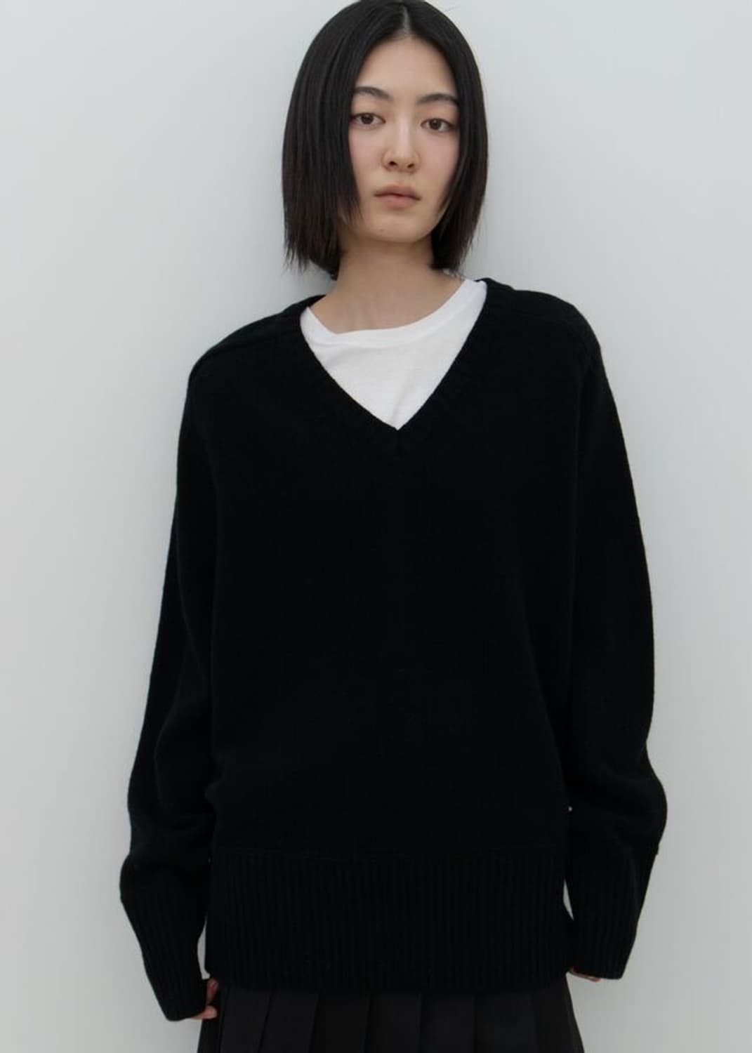 GBH 울 브이넥 스웨터 black 상품이미지2