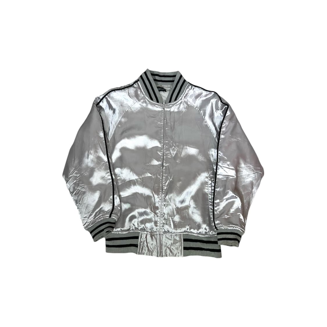 일본 빈티지 메탈 실버 유광 마원 항공 잠바 L 상품이미지4