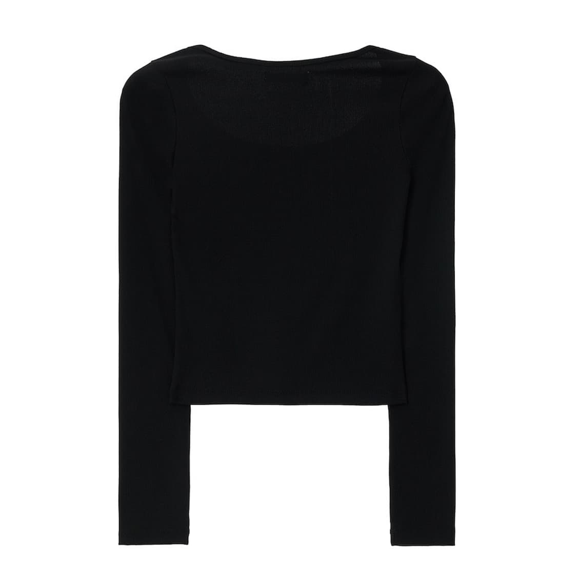 glowny 글로니 클래식 립 스쿱 롱 슬리브 블랙 상품이미지7