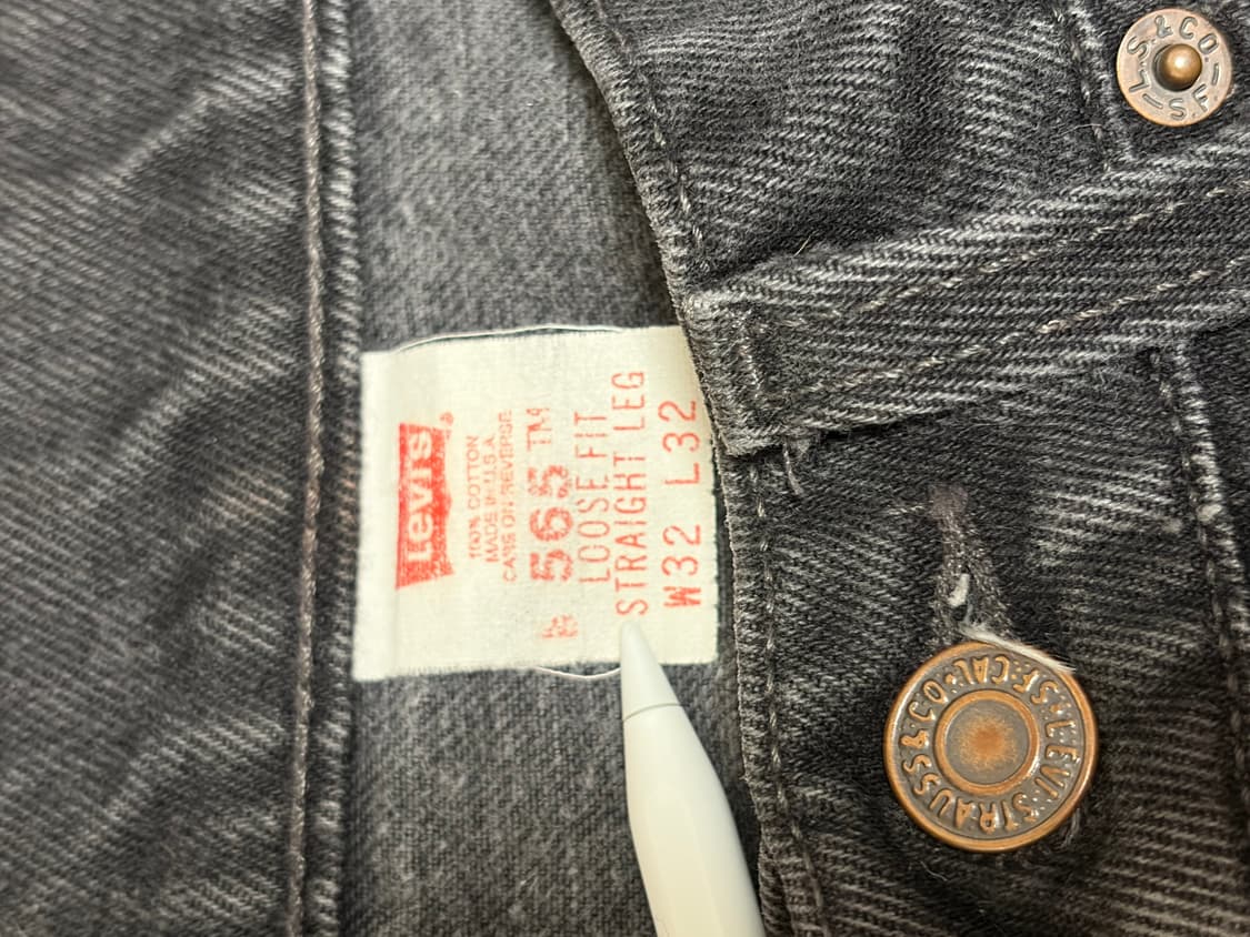90s 빈티지 리바이스 565BLK made in usa🇺🇸32x32 상품이미지4