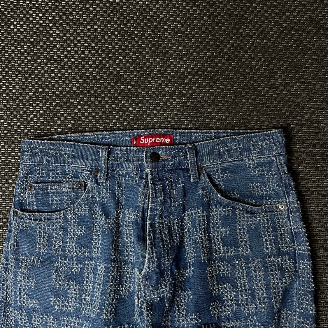 (30) 슈프림 니들 펀치 워시드 블루 팬츠 상품이미지3