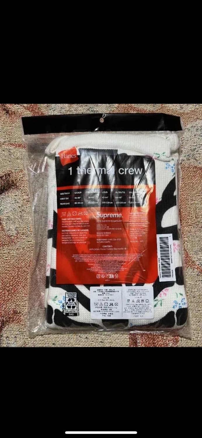 [L] 슈프림 헤인즈 본즈 써멀 크루 플로럴 (1개입) - 25FW 상품이미지2