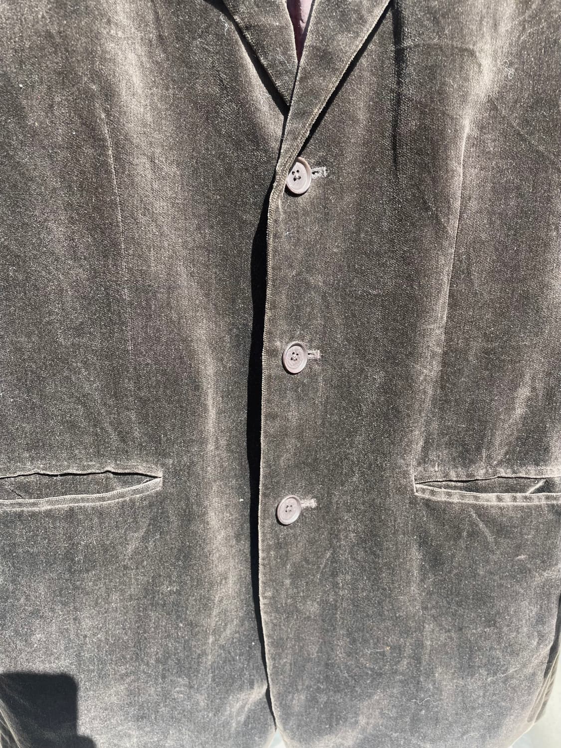 90s 켈빈클라인 다크브라운 벨벳 쓰리버튼 블레이저  상품이미지5