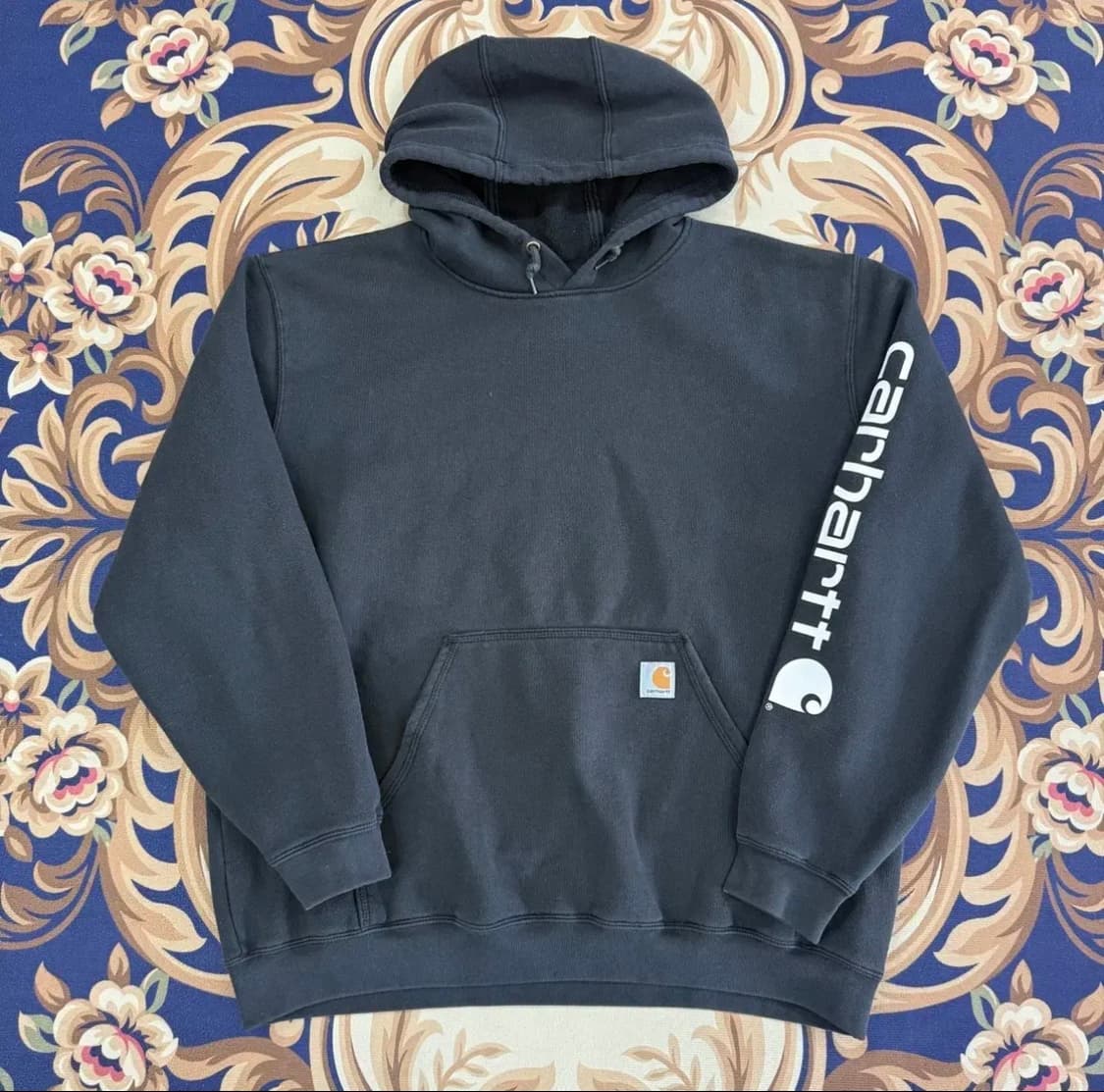 (XL) 칼하트 Carhartt 스펠아웃 후드티셔츠(블랙,빅사이즈) 상품이미지1