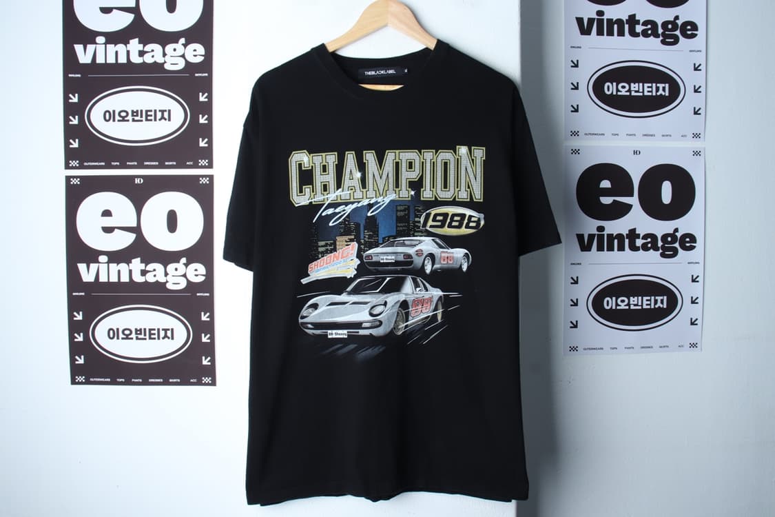 (XL-2XL) 더블랙레이블 반팔 티셔츠 빅뱅 태양 협업 슝-H32172 상품이미지2