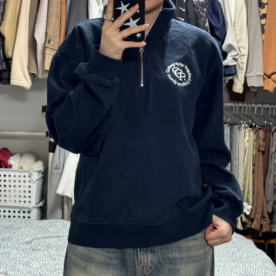 코드그라피 기모 반집업 상품이미지1